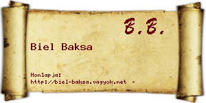 Biel Baksa névjegykártya